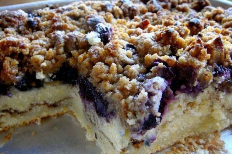 Blueberry and Jam Buttermilk Coffee Cake - Chez CateyLou