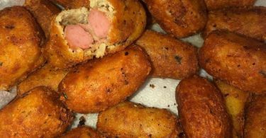 Cheesy Fried Hot Dogs